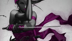 Butterflies pink weapons Swords anime girls tights panties 