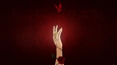 Butterflies roses hands rings red background Trinity Blood