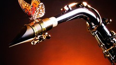 Butterflies Simple Background saxophones