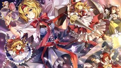 Butterflies weapons Books dolls dress hats flying red dress 