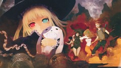 Butterflies weapons hats red eyes blondes long hair anime girls 