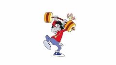 Butterflies Wolves cartoons barbells