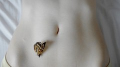 Butterflies woman belly