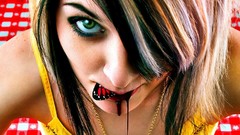 Butterflies woman bite