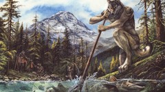 Calendar salmon werewolves fantasy art