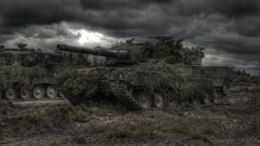 Camouflage tanks dark cloud
