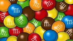 Candies multicolor painted M and Ms