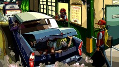 Cap weapons Guns blood Anime glasses Gangsters red eyes fast 