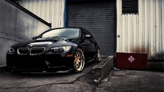 Car BMW vehicle black cars BMW E92 BMW 3 Series colored wheels