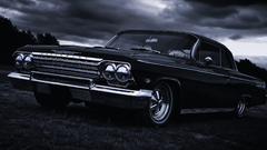 Car vehicle dark oldtimer clouds Chevrolet 1960 Chevrolet Impala