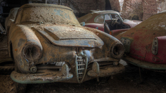 Car wreck vehicle old dirt