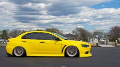 Car yellow cars Mitsubishi Lancer Evo X vehicle Mitsubishi