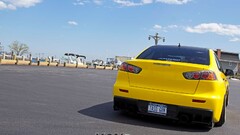Car yellow cars Mitsubishi Lancer Evo X vehicle Mitsubishi