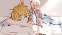 Cards Anime anime girls vocaloid kagamine len blonde tongues