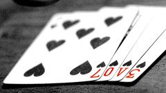 Cards love peace spade