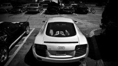 Cars Audi grayscale parking