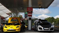 Cars audi r8 gas station Chevrolet Corvette Z06