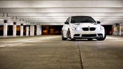 Cars BMW Garages bmw m3 white cars parking lot BMW E92