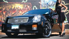 Cars Cadillac vehicles low-angle shot Cadillac STS