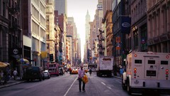 Cars Chinatown Broadway urban streets new york city groceries 