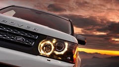 Cars close-up Land Rover front view headlights vehicles range 