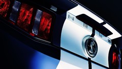 Cars close-up taillights low-angle shot Shelby Mustang