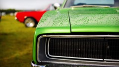 Cars close-up water drops Dodge Charger R/T