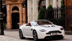 Cars convertible roads houses streets white cars Aston Martin 