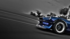 Cars Datsun low-angle shot multiscreen JDM Japanese domestic 