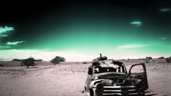 Cars deserts Photo manipulation