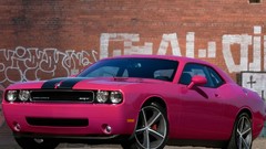 Cars Dodge Challenger SRT pink cars