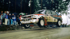 Cars jumping rally historic