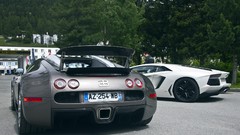 Cars Lamborghini-Aventador rear view cars Bugatti Veyron Super 