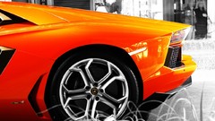 Cars Lamborghini lamborghini aventador lp700-4 grayscale orange 