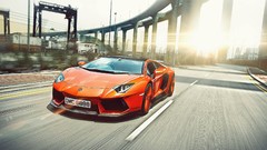 Cars Lamborghini roads Bridges reflections sunlight vehicles 
