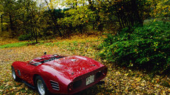 Cars leaves red cars