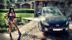 Cars Mazda HDR Photography car wash girls with cars