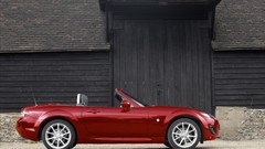 Cars Mazda roadster side view red cars Mazda MX-5 Miata