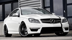 Cars Mercedes-Benz white cars Coupé Mercedes Benz C63 Mercedes 