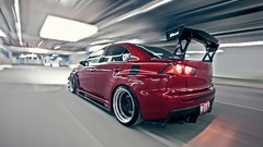Cars Mitsubishi rear angle view Mitsubishi Lancer Evolution VI