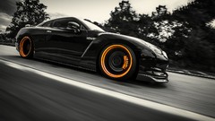 Cars monochrome brakes nissan gt-r