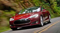 Cars roads tesla model s red cars