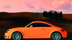 Cars side view fields vehicles Quattro audi tt orange cars