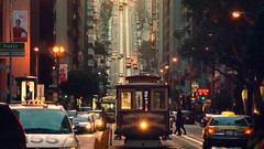 Cars street California roads cable cars