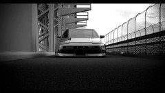 Cars Sydney harbour bridge grayscale