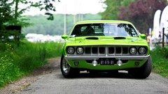 Cars vehicles barracuda cuda green cars Plymouth Barracuda