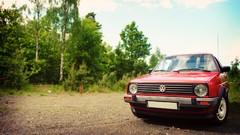 Cars Volkswagen rally 1988 Volkswagen Golf II white rims