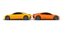 Cars white background Infiniti Acura side view vehicles concept 