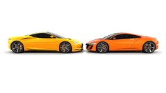 Cars white background Infiniti Acura side view vehicles concept 