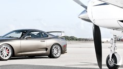 Cars widescreen airfield Toyota supra multiscreen JDM Japanese 